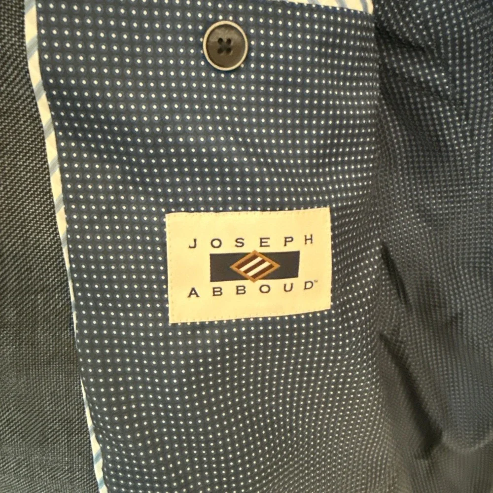 Jospeh Abboud Blazer Mens 48L Blue Heather Wool & Linen Two-Button Classic